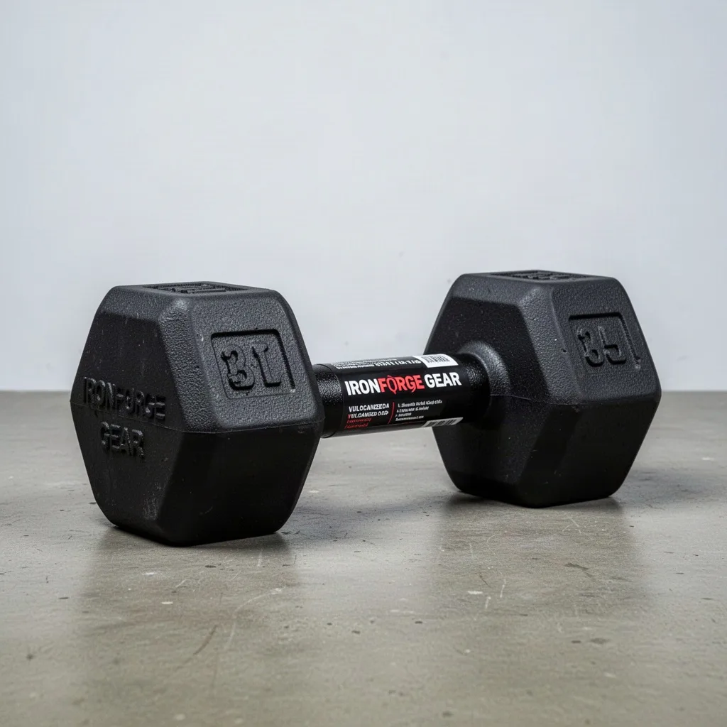 IronForge Gear Solid Cast Iron Dumbbell Head Pair